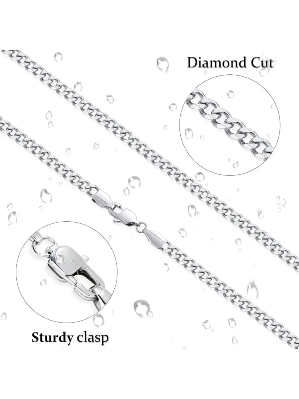 Stainless Steel Cuban Link Chain Necklace for Men & Women - 3.5mm Stylish